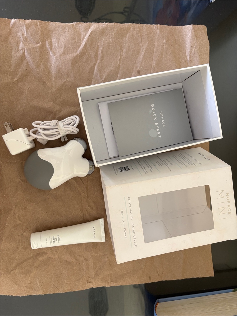 NuFace Mini Facial Toning Device in White and Gray